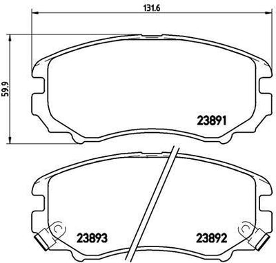 Brembo P30018 Brake Pad Front (Hyundai Elantra 95 / 05 / Matrix 01 / 10 / Sonata 96 / 98 Ssangyoung Korando 98 / — Brake Pads