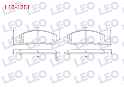 LEO L10-1201 Brake Pad Front with Wear Indicator Cable Drilled Nissan Navara (D40) 2.5 dCi 4Wd 2005-2015 / Nissa — Brake Pads