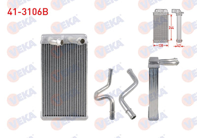 Veka 41-3106B Heater Core Brazing Nissan Navara 2.5 dCi 4X4 2005-2015 / Pathfinder 2.5 dCi 4X4 2005-/ Muran — Heater & Blower