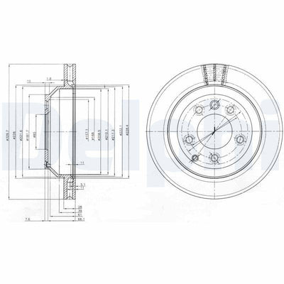 Delphi BG3775C Brake Disc Rear Touareg Q7 Cayenne 03 > — Brake Rotors & Drums