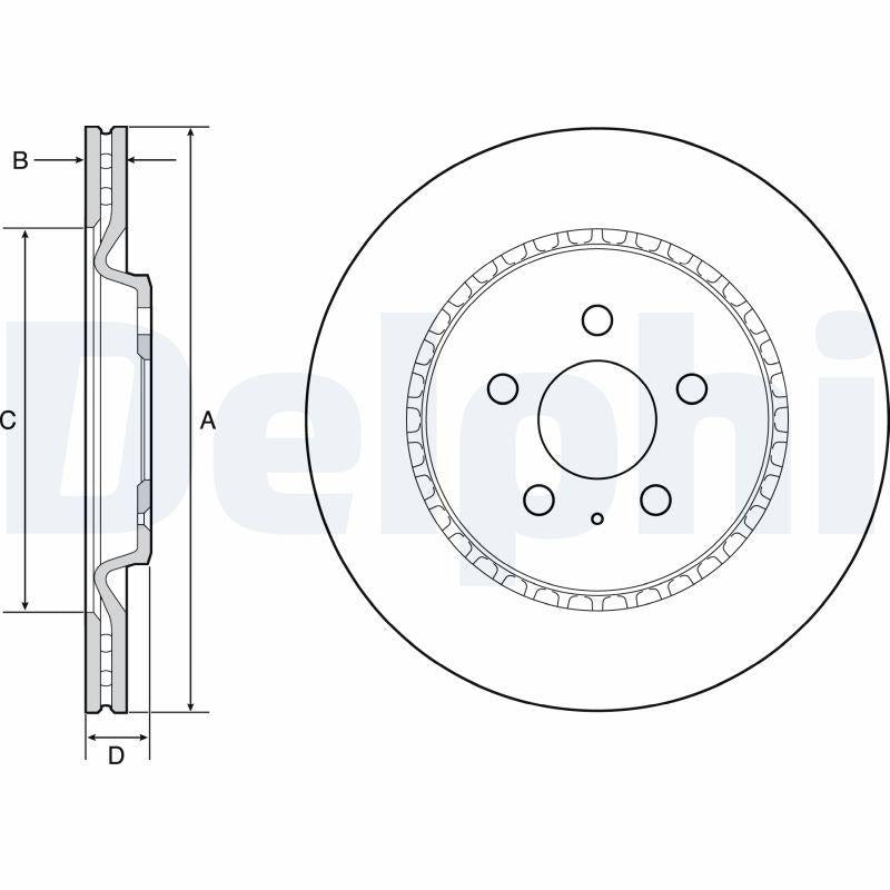 Delphi BG4643C Rear Brake Disc Audi A4 08>, A5 and 3 more models — Brake Rotors & Drums