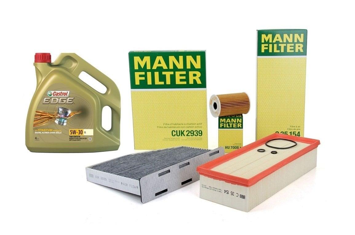 Mann Volkswagen Golf 5 1.9 TDI Maintenance Kit with Castrol Oil - Complete Filter Set for Car Ow — Maintenance & Service Kits