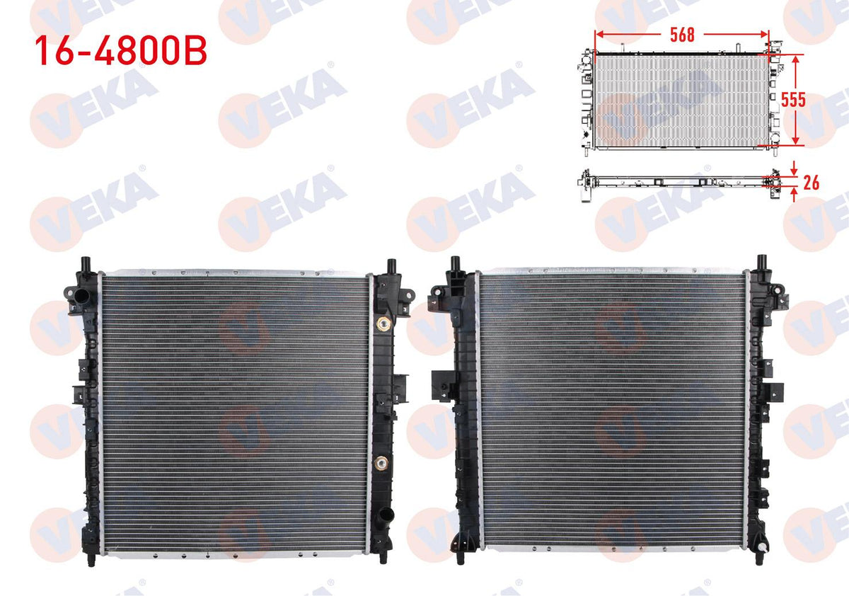 Veka 16-4800B Su Radiator Brazing Ssangyong Kyron 2.0 XDi A-T / M-T Ac + /-2005-2011 — Radiators & Fans