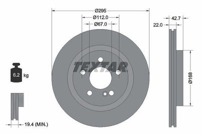 Textar 92286903 Brake Disc Rear Mercedes Amg Spor Package Olan Vehicles — Brake Rotors & Drums