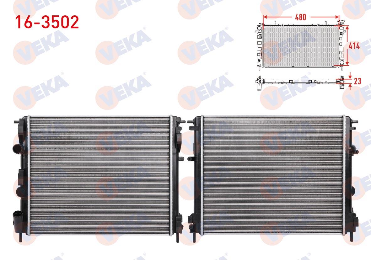 Veka 16-3502 Water Radiator Mechanical M-T Renault Clio II 1.5 dCi-1.4-1.6 1998-2005 / Kangoo 1.5 dCi 1998 — Radiators & Fans