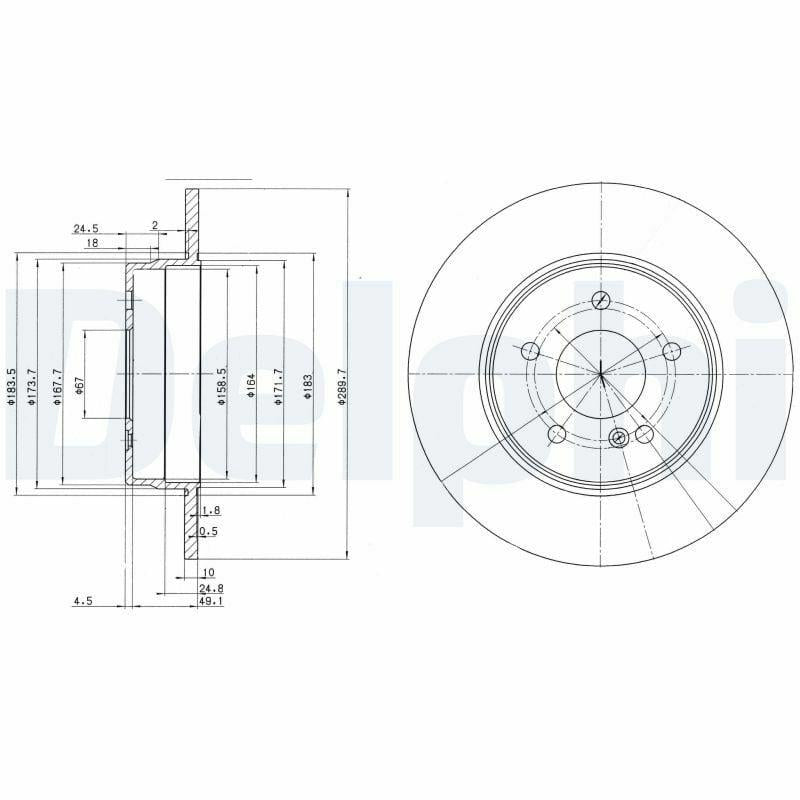 Delphi BG3239C Disc Brake Pad - Brake Disc for E.S-W210, C.S-W203 — Brake Pads