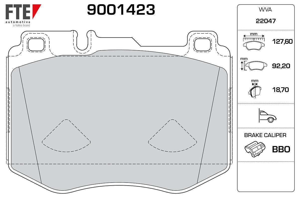 Fte 9001423 Front Brake Pad. W205-213-238. 2013-> — Brake Pads