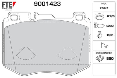 Fte 9001423 Front Brake Pad. W205-213-238. 2013-> — Brake Pads
