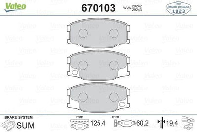 VALEO Front Brake Pad - Fit for Mitsubishi Canter FE55, FE60, FE75 — Brake Pads