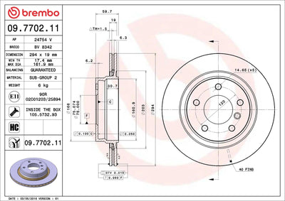 Brembo 09770211 *2 Brake Disc Rear Air BMW E46 98 > 05 — Brake Rotors & Drums
