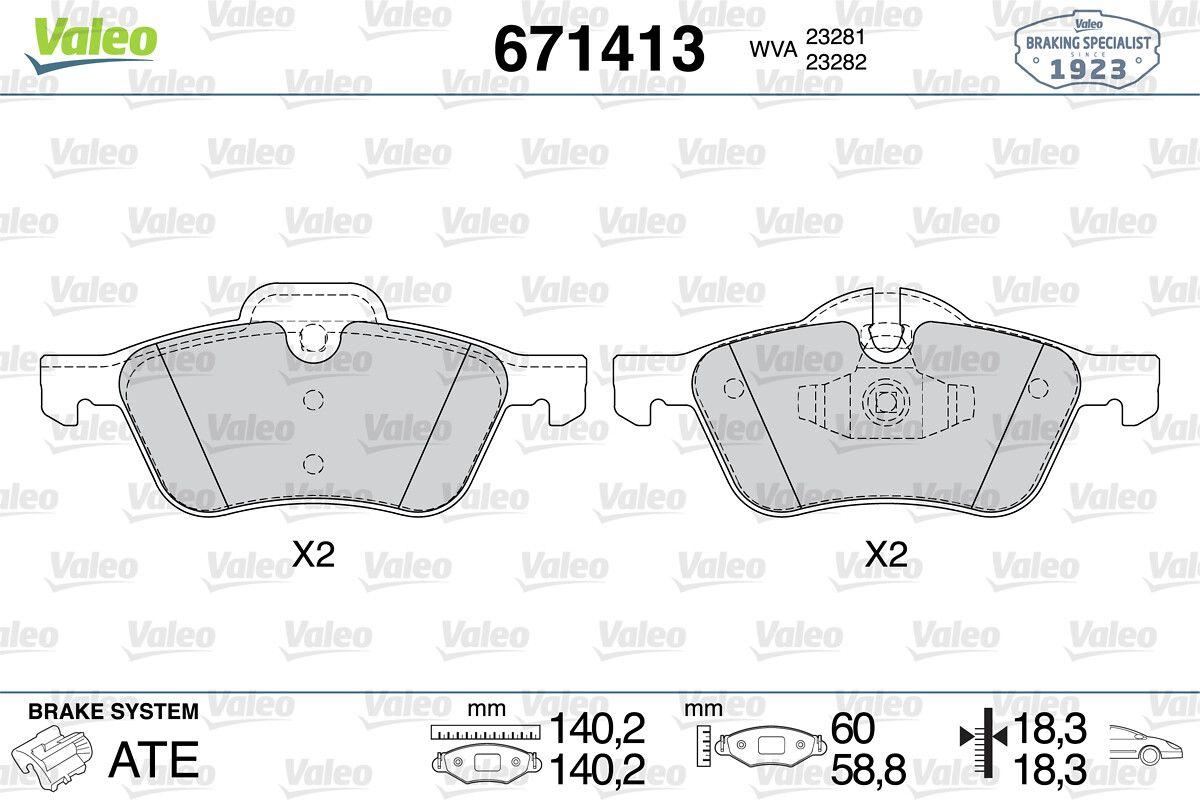 Valeo 671413 Brake Pad Front Mini Cooper R50-R52-R53 — Brake Pads