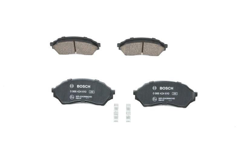 BOSCH Front Brake Pad Set 0986424610 - Low Metallic, ECE-R90 Certification — Brake Pads