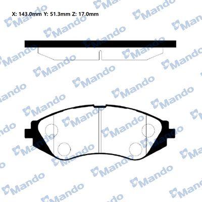 Mando RMPD03NS Front Brake Pad Evanda 2.0 08,02 Leganza — Brake Pads