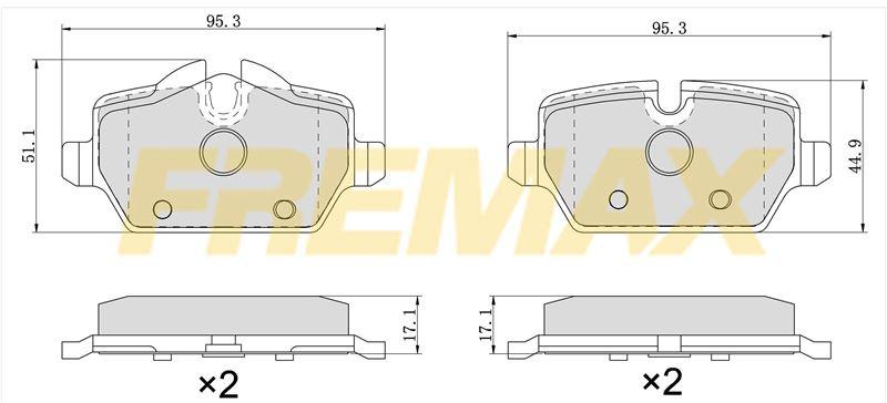 Fremax FBP-1386 Rear Brake Pad (Carbon Formula) BMW E84-E90-E91-E92-E93-X1 2005-2015 — Brake Pads