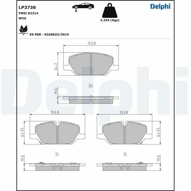 Delphi LP3736 Brake Pads - Front Set for Insignia.B