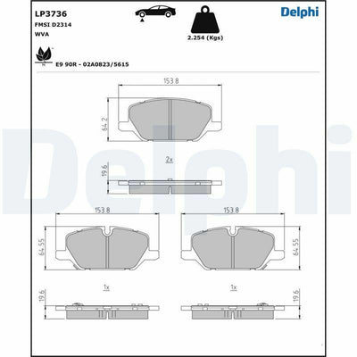 Delphi LP3736 Brake Pads - Front Set for Insignia.B