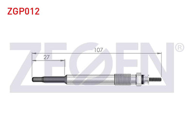 Zegen ZGP012 Glow Plug 11V Citroen Berlingo 2.0 HDi 1996-2008 / Peugeot Partner (5 — Coils & Plugs