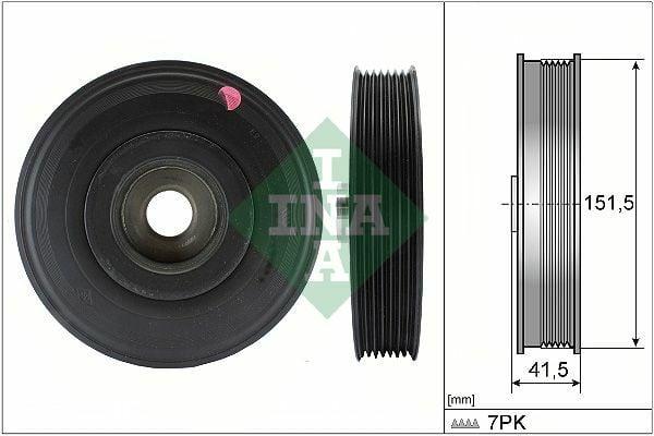 INA Crank Pulley 7Pk - Compatible with Espace IV, Laguna II, & Megane II — Pistons & Rotating