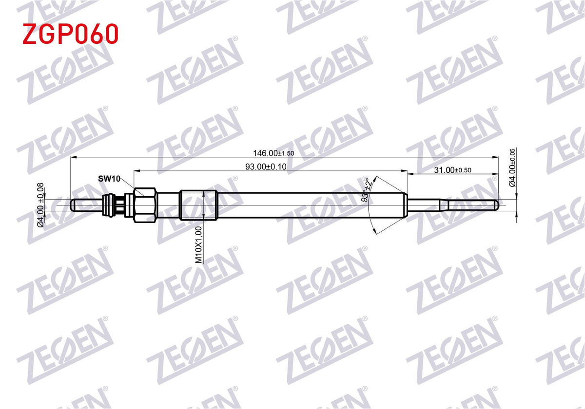 Zegen ZGP060 Glow Plug 4,4V Opel Astra J 1.6 CDTi 2009-2016 / Astra K 1.6 CDTi 2015-/ Insignia A 1.6 CDTi 2008-2017 / Insignia B 1.6 CDTi 2017-/ Mokka-Mokka X 1.6 CDTi 2012-| 10 AdetTakı