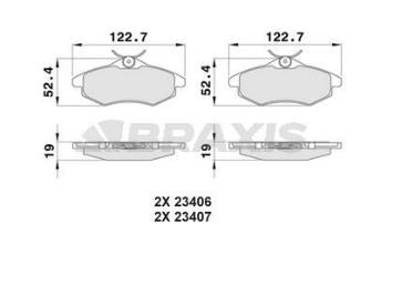 BRAXIS AA0011 Front Brake Pad Citroen C2/C3/C3 Pluriel 1.1-1.6 HDi 03> — Brake Pads