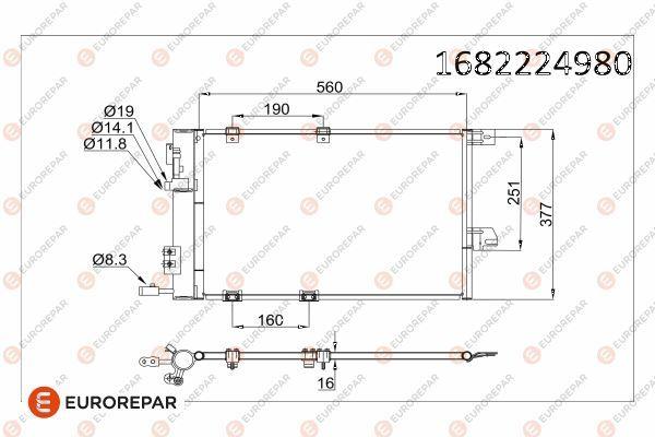 Eurorepar 1682224980 Erp A/C Condenser Astra G (T98) Zafira A (T98) — Condensers & Evaporators