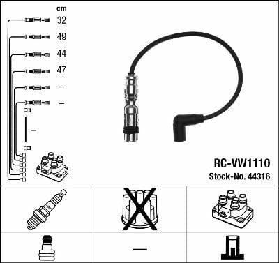 NGK Spark Plug Wire Set - Black Copper for VW Golf VI — Coils & Plugs