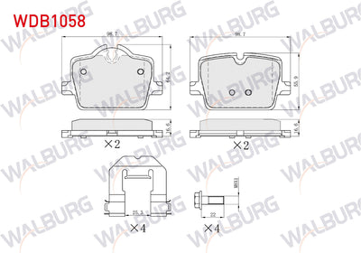 WALBURG WDB1058 Brake Pad Rear 16, 8 mm BMW 3 Series (G20 and 4 more models — Brake Pads