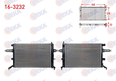 Veka 16-3232 Water Radiator Mechanical Opel Astra G (F69) 1.4 16V M-T Ac-1998-2005 — Radiators & Fans