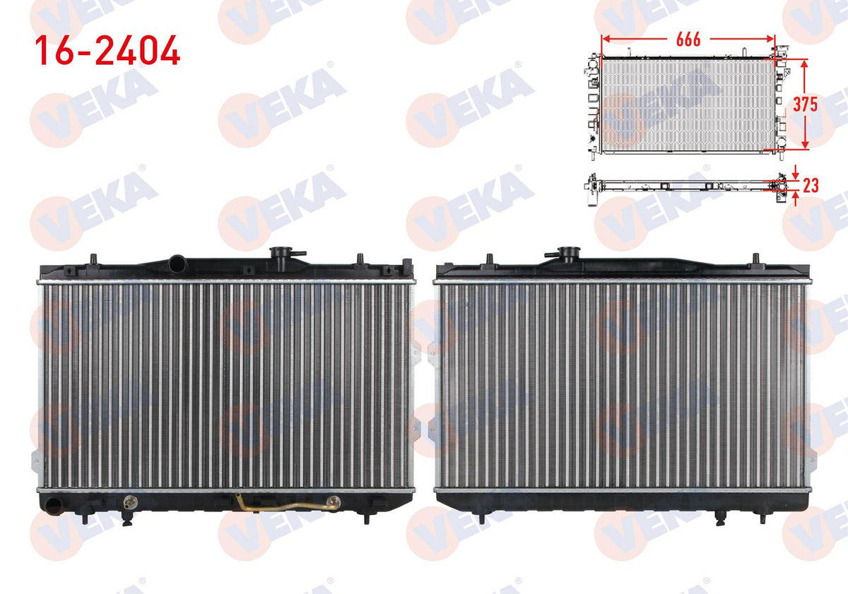 Veka 16-2404 Su Radiator Mechanical Kia Cerato (Ld) 1.6i A-T 2004-2012 — Radiators & Fans