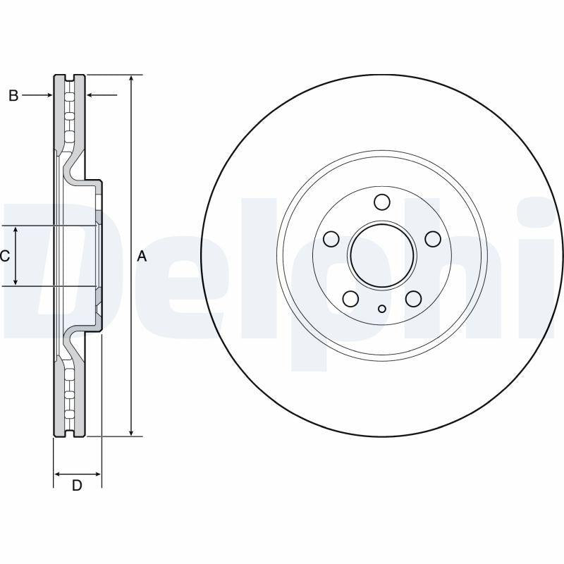 Delphi BG9233C Volvo 2016 Model onwards XC60-XC90 Series Front Brake Disc Set 19 Rim