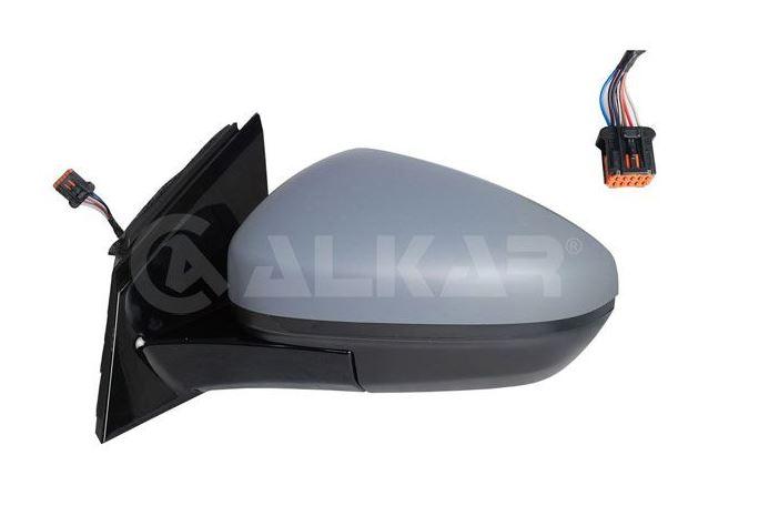 Alkar 6143729 Outer Rear View Mirror Left Electric Heated Primed Automatic Folding Lower with Lighting 9 Pin Opel G — Mirrors