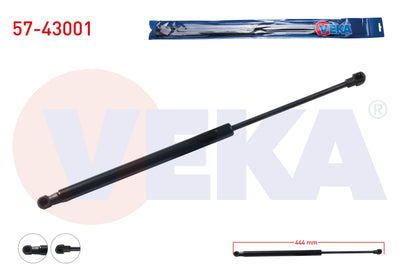 Veka 57-43001 Trunk Gas Strut 444mm / 455N Toyota Auris (Zre15) 5 Door 2007-2012 — Support Rods & Struts