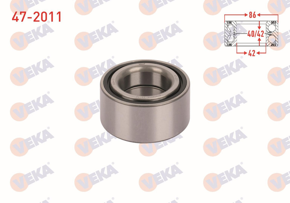 Veka 47-2011 Front Wheel Bearing Left-Right ABS Okuyuculu 48X86x40 / 42 Honda Civic Ix 1.6 I-Dtec 2012-2016 — Wheel Bearings