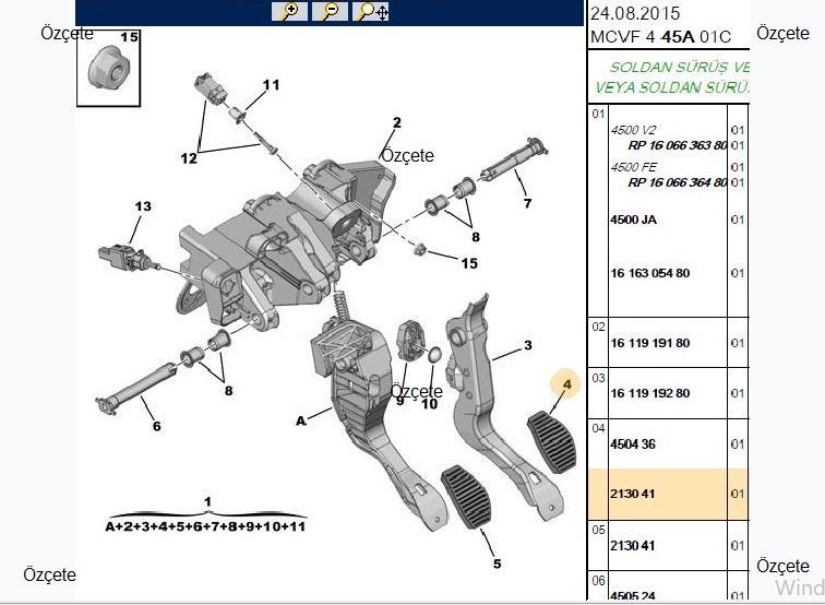 Bitapart BPE309122 Pedal Pad Dabrıyaj Peugeot Bipper Citroen Nemo — Interior Trim & Controls
