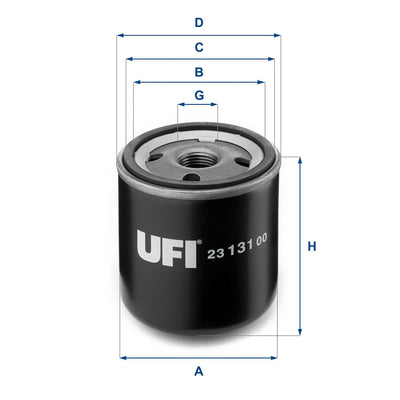 Ufi 23.131.00 Oil Filter Em5g 6714 Aa / (7S7g 6714 Aa / 1E05-14-302E / Bm5g 6714 Aa