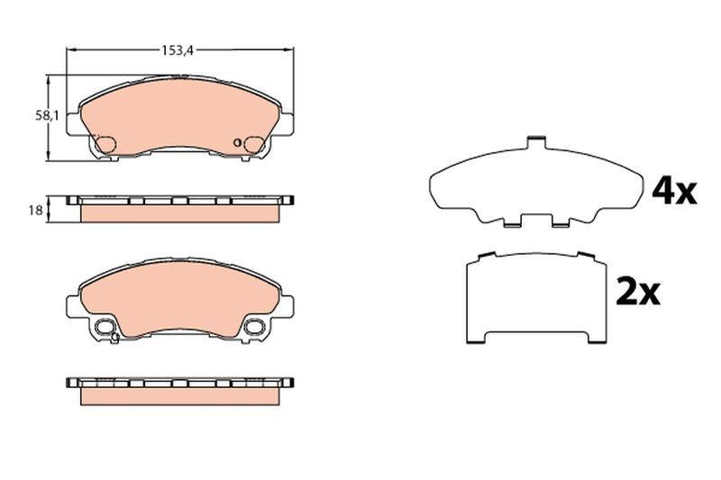TRW Front Brake Pads for Mitsubishi Canter (Fe5, Fe6)