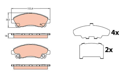TRW Front Brake Pads for Mitsubishi Canter (Fe5, Fe6)