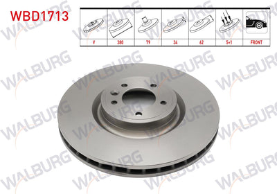 WALBURG WBD1713 Brake Disc Front Land Rover Discovery V 09-16 — Brake Rotors & Drums