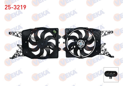 Veka 25-3219 Fan Motor (Water + A/C) with Shroud Heated Single Fan Opel Corsa D 1.3 CDTi 2006-2014 — Motors, Pumps & Antennas