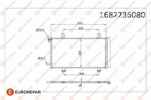 Eurorepar 1682236080 A/C Condenser Suzuki SX4 (EY,GY) Fiat Sedici (189_) — Condensers & Evaporators