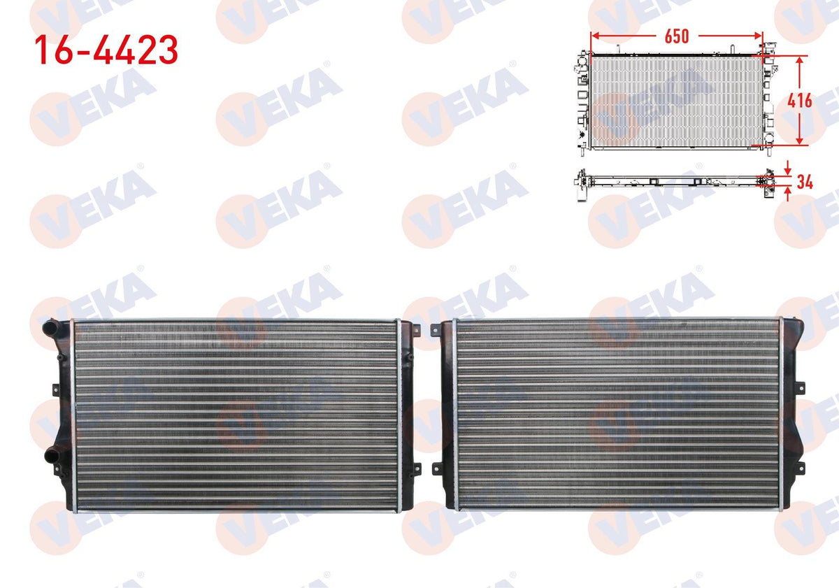 Veka 16-4423 Su Radiator Mechanical Volkswagen Golf V (1K1) 1.9 TDI M-T 2003-2009 — Radiators & Fans