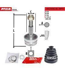 MGA 70343 Opel Corsa B Corsa C 1.0 1.2 Outer CV Joint 00- — Axles, CV Joints & Boots
