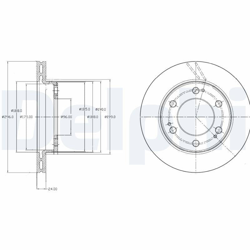 Delphi BG4221 Brake Disc (Twin Pack), Drilled