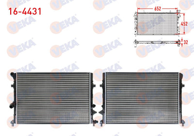 Veka 16-4431 Water Radiator Mechanical Volkswagen Golf VI (5K1) 1.2 TSI A-T / M-T Ac + /-2008-2013 — Radiators & Fans
