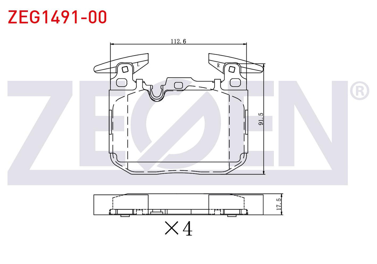 Zegen ZEG1491-00 Brake Pad Front BMW 3 Series (F30) 316 i-316 D-318 i-320 D-320 i 11-/ 1 Series (F20 — Brake Pads