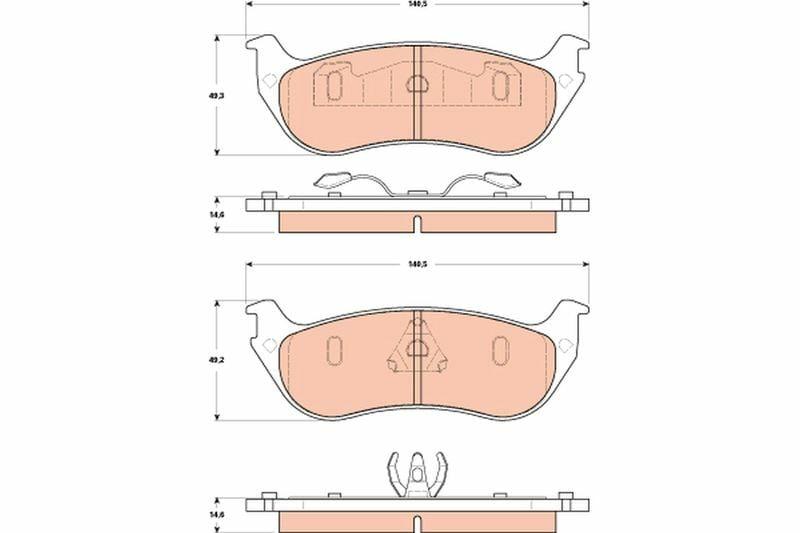 TRW Brake Pads Rear - Brake Set for Ford Explorer 4.0 V6 (2000-2002)