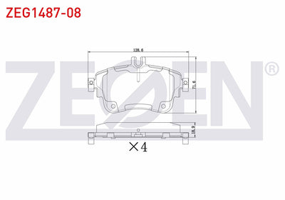 Zegen ZEG1487-08 Brake Pad Front Mercedes A Series (W176) A 180 2012-/ A 200 2012-/ B Series (W246) B 200 2011 — Brake Pads