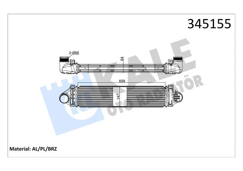 Kale 345155 Turbo Radiator (Intercooler) Volvo C30 S80 II V40 2.0T 2.5T V70 III XC70 06-15 — Radiators & Fans