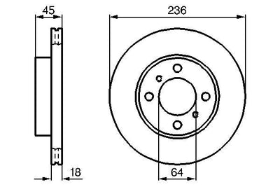 Bosch 0986478572 Disc Front Air Mitsubishi Carisma 1.6 95-06 Colt Lancer Proton Persona Set of 2