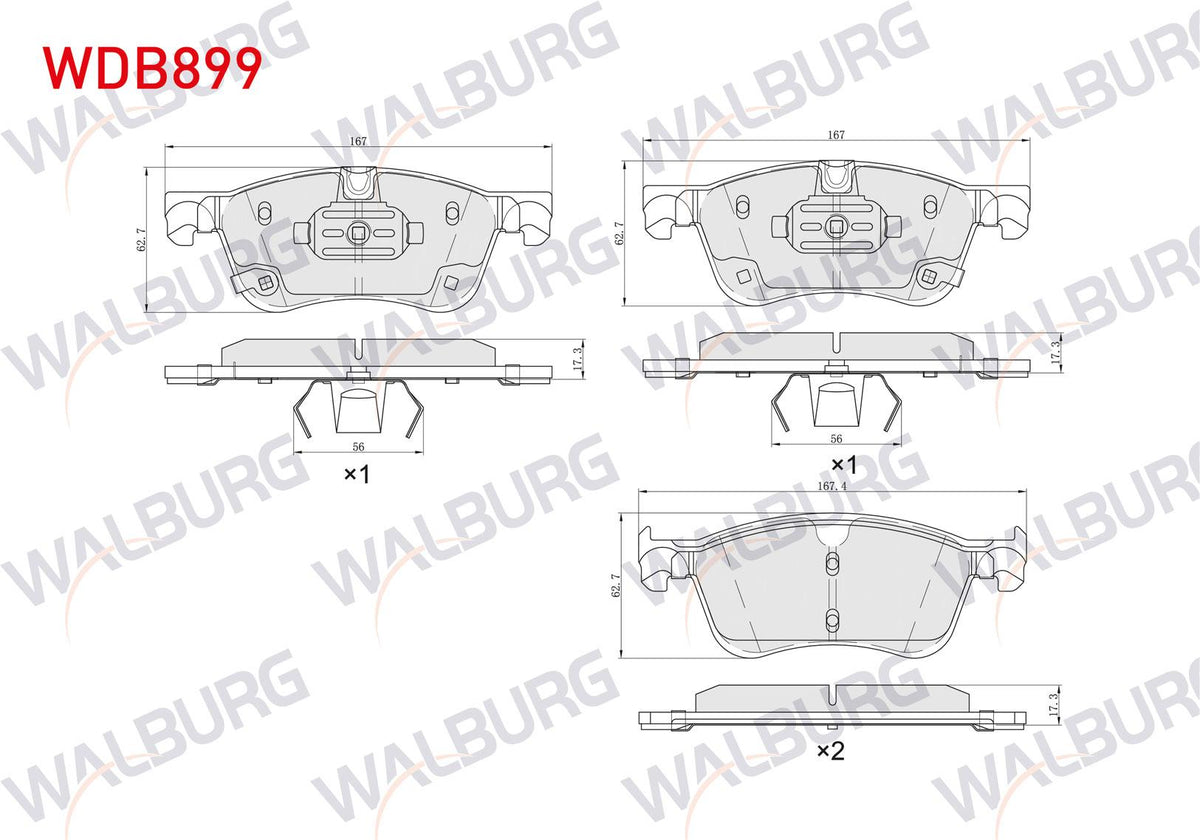 WALBURG WDB899 Brake Pad Front Nissan Qashqai III (J12) 1.3 DiG-T 2021-/ Renault Austral TCE 130 — Brake Pads